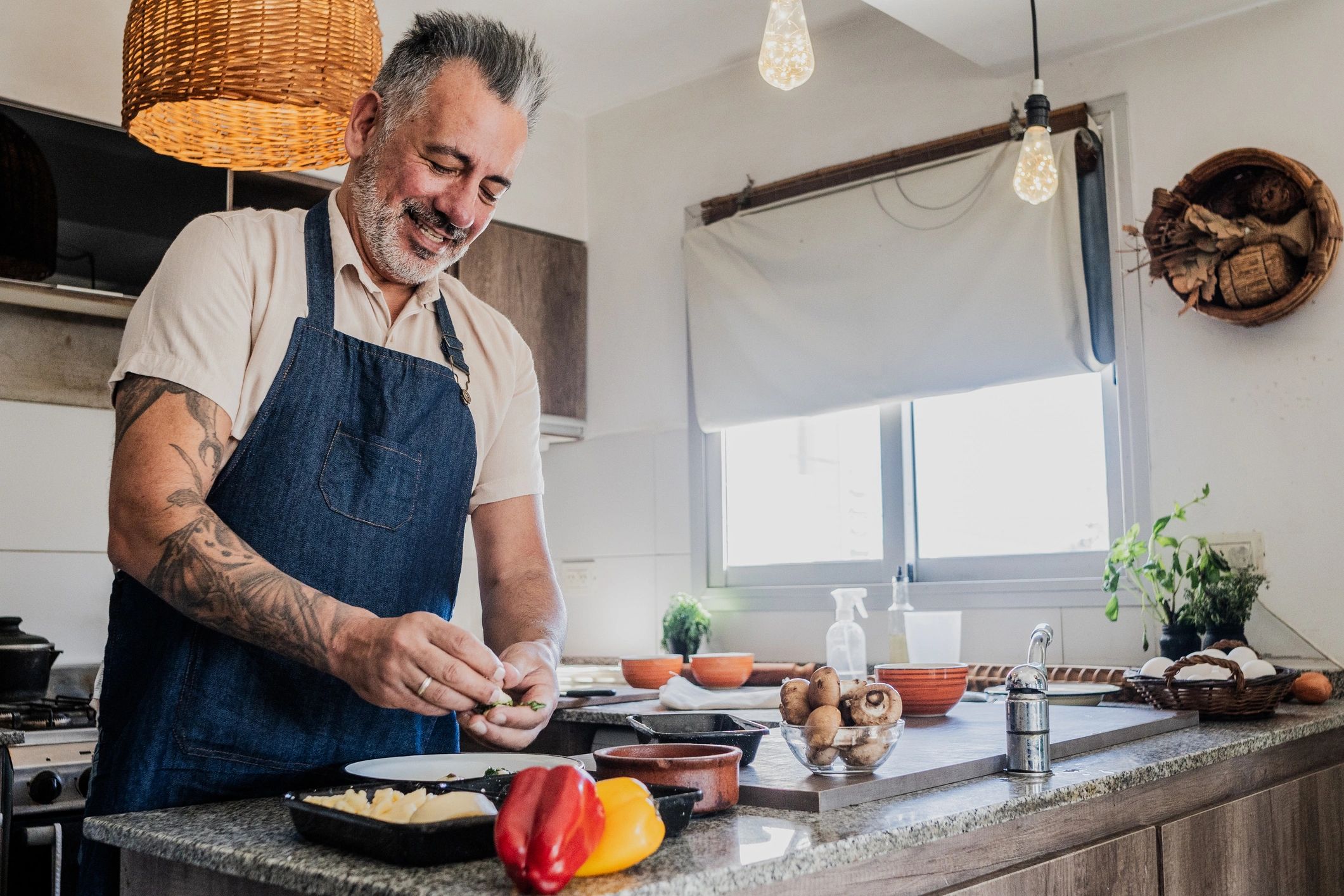 Home cook preparing ingredients in a kitchen